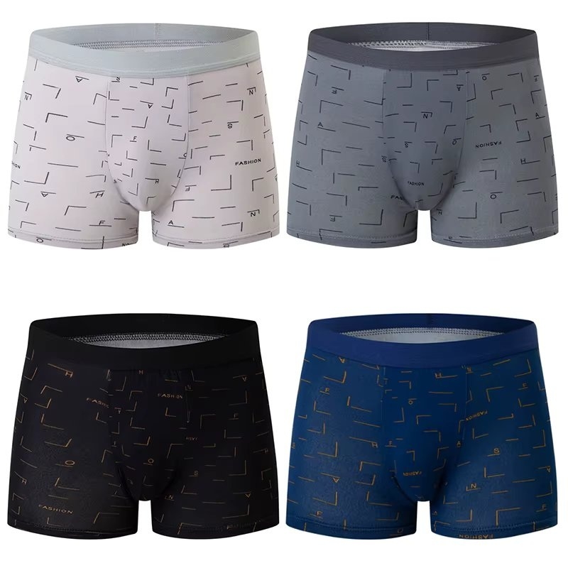 Set 4 perechi de boxeri pentru barbati, CH019, Multicolor