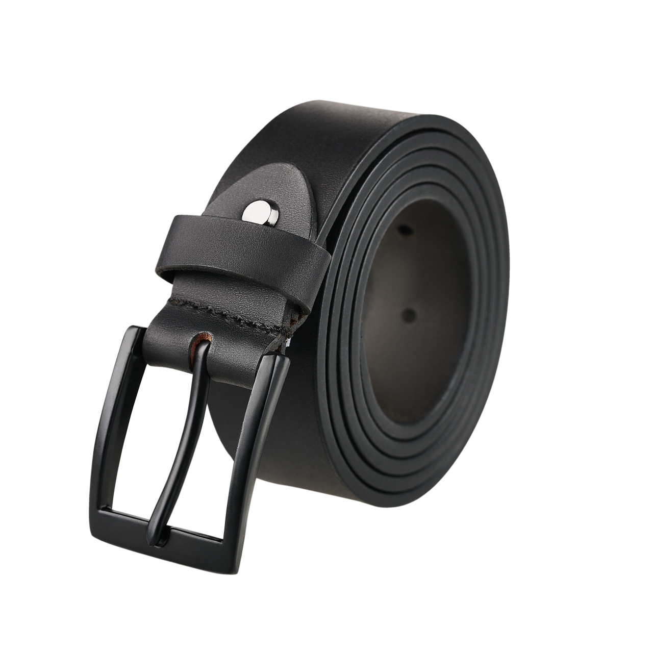 Set cadou pentru barbati, Portofel + Curea, piele naturala, model elegant, Negru, SET10