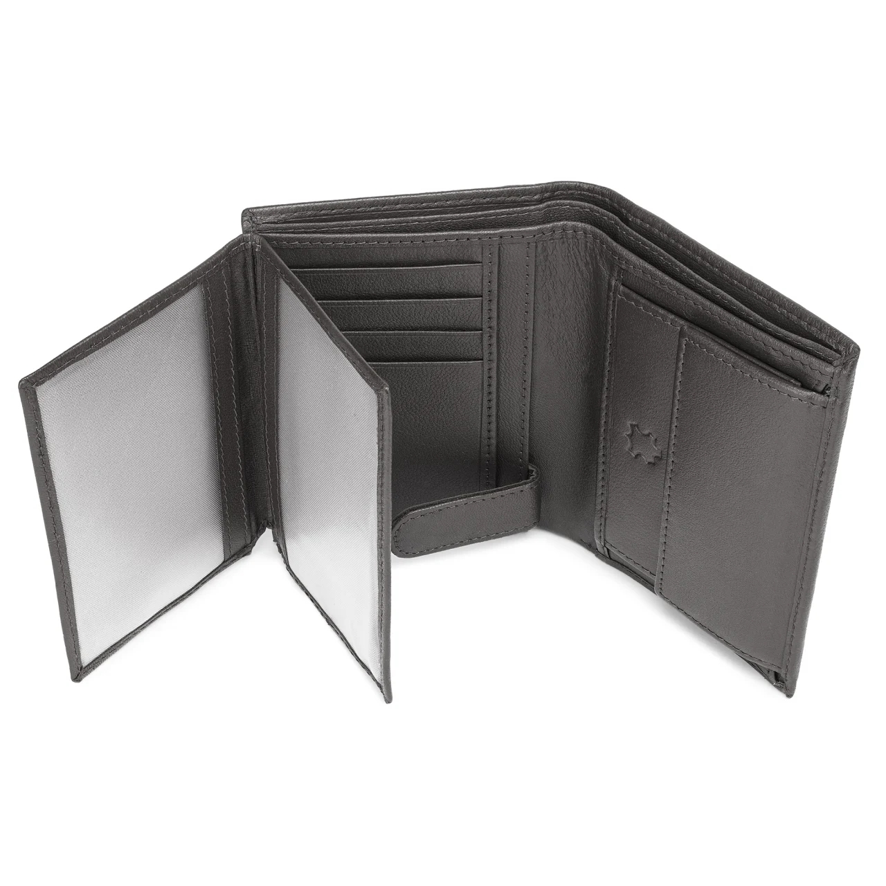 Set cadou pentru barbati, Portofel + Curea, piele naturala, model elegant, SET33, Negru/Negru