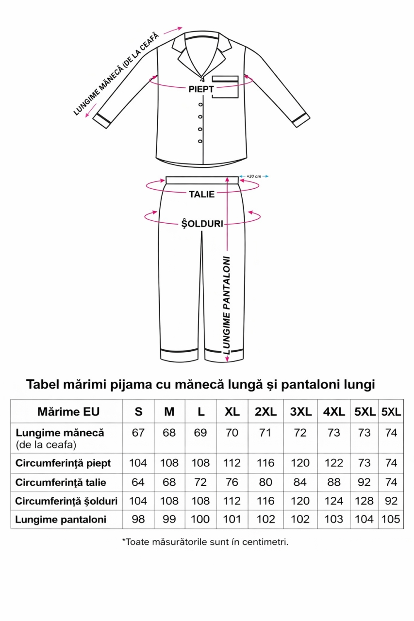 Set pijama dama din doua piese, cu nasturi – 2401674, Alb/ Roz - imagine 8