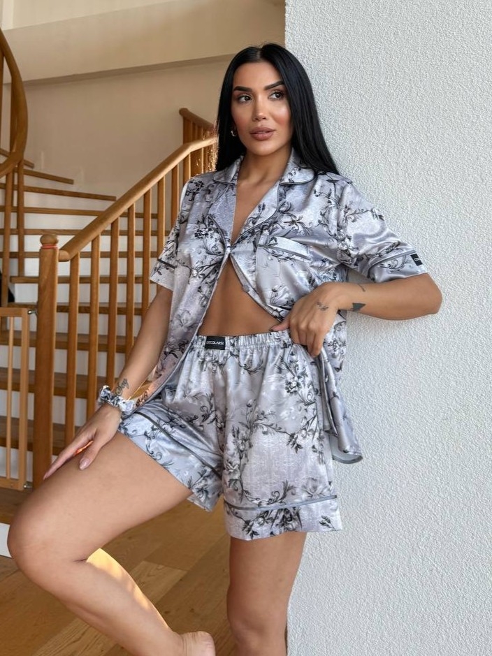 Set pijama dama din doua piese, cu nasturi – 2500085, Silver Garden - imagine 4