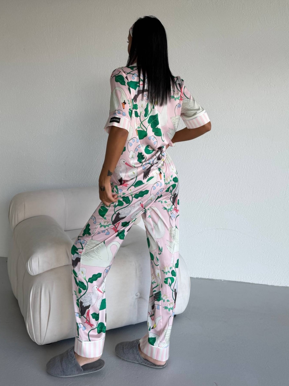 Set pijama dama din doua piese, cu nasturi – 2500381, Botanic Dream - imagine 4