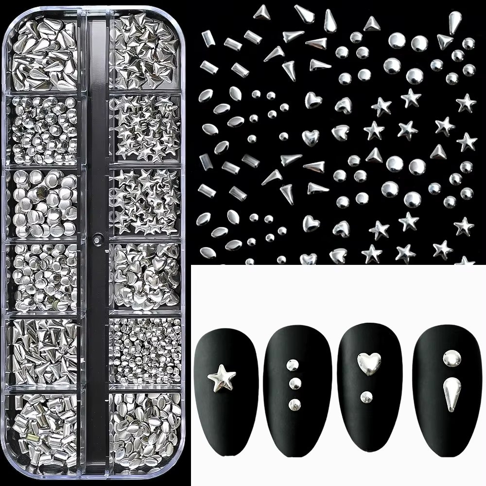 Strasuri unghii Marquise, RHINE13, Argintiu