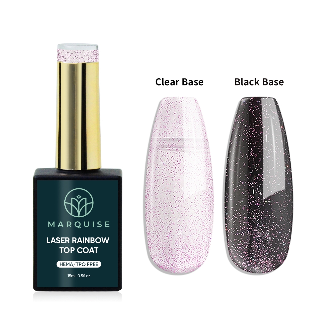 Top Coat Laser Rainbow HEMA/TPO FREE, Marquise, Mov, 15 ml
