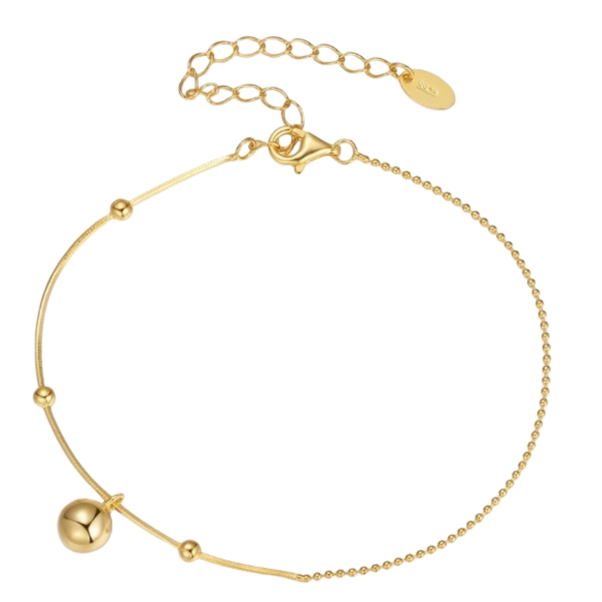 Bratara din argint 925 pentru dama, JW1794, model biluta, placata cu aur