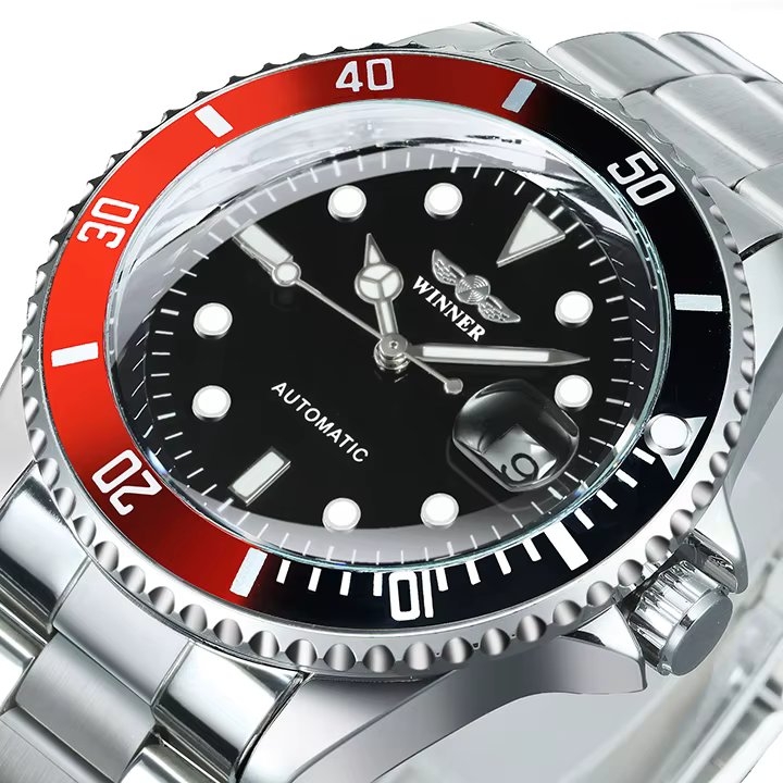Ceas barbatesc Winner CS1737, automatic, otel inoxidabil, argintiu, cadran negru - 3 | YEO