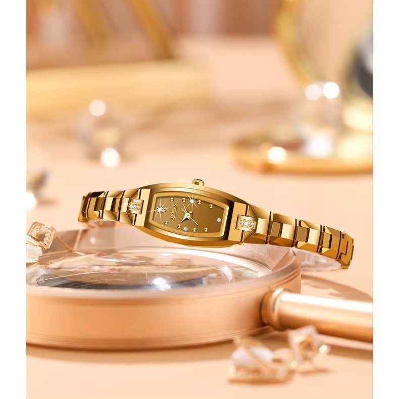 Ceas de dama Olevs CS1954, otel inoxidabil, automatic, auriu, cadran auriu