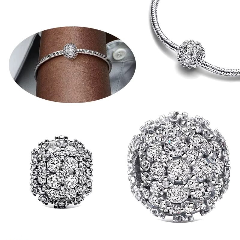 Charm/talisman argint 925, JW1156, model elegant cu pietre, placat cu rodiu - 1 | YEO