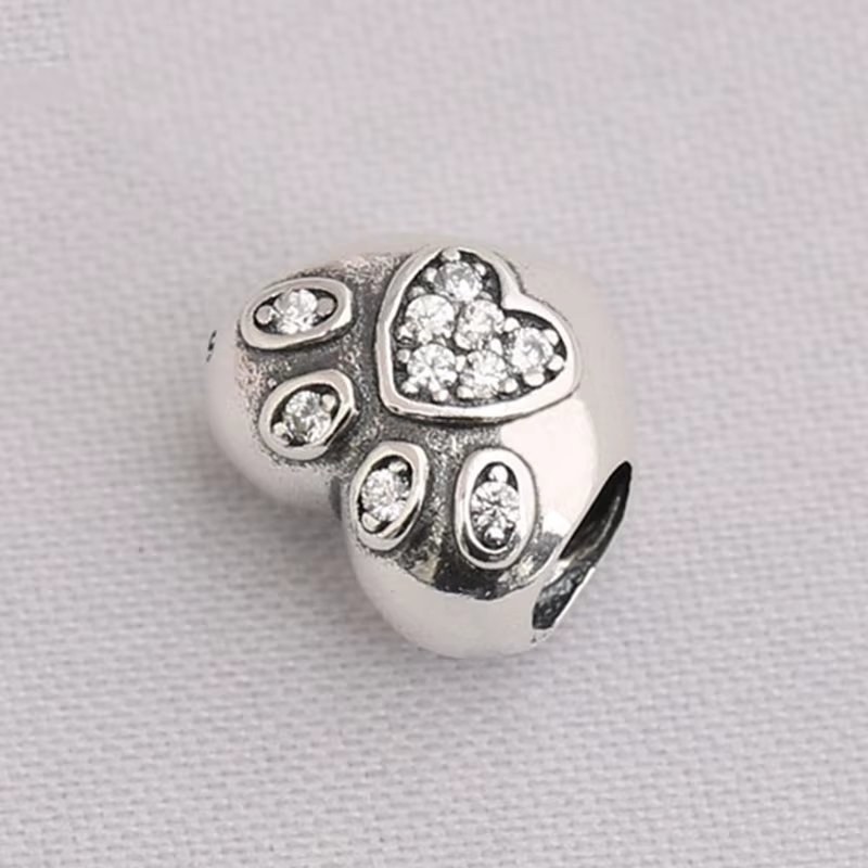 Charm/talisman argint 925, JW1164, model inima si labuta, placat cu rodiu - 2 | YEO