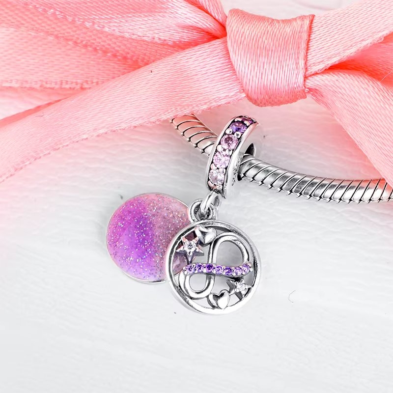 Charm/talisman argint 925, JW1169, model infinit, placat cu rodiu