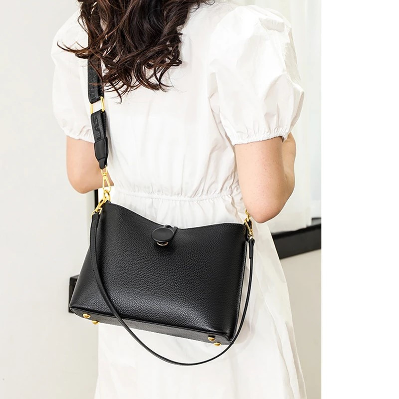 Geanta dama Delis, Anaxandra GT2562, piele naturala, Negru