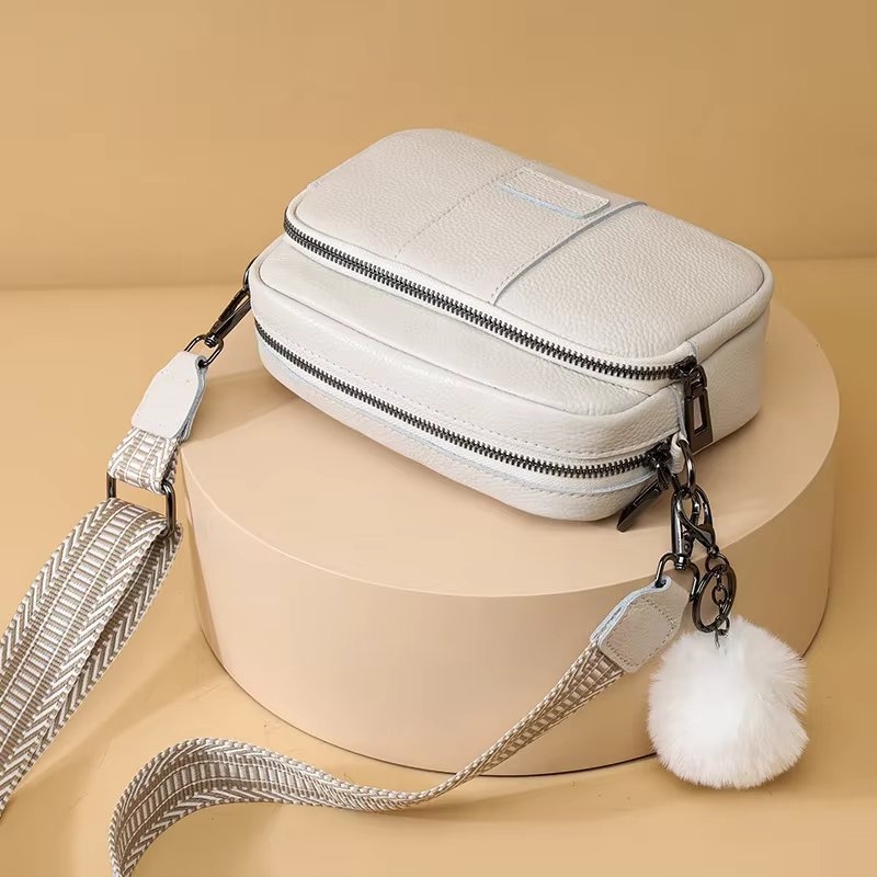 Geanta dama, Miralys GT3346, piele naturala, Crem
