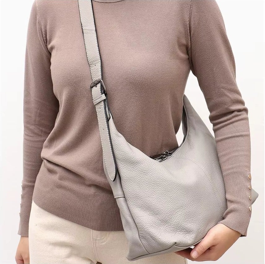 Geanta dama, Zireen GT3359, piele naturala, Crem - 1 | YEO