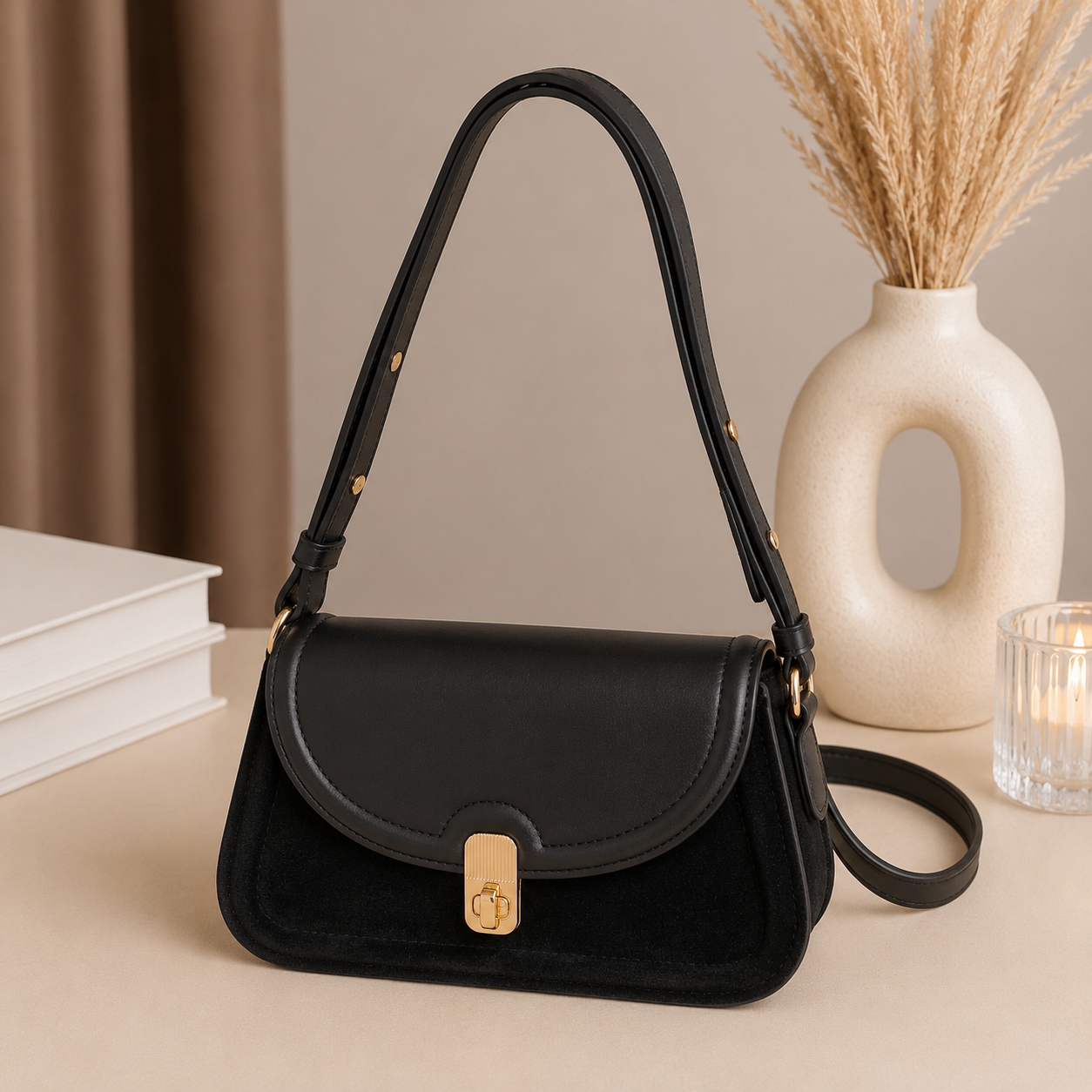 Geanta de dama, 186, model elegant, Neagra