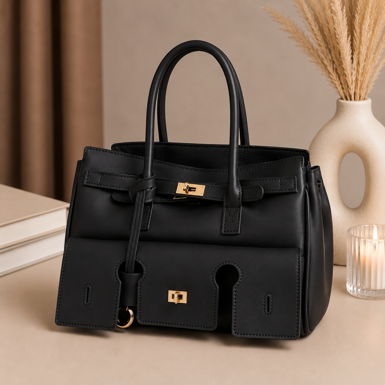 Geanta de dama, 267, model Large, Neagra