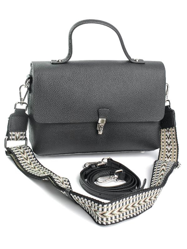 Geanta de dama, 99149, piele naturala, Neagra