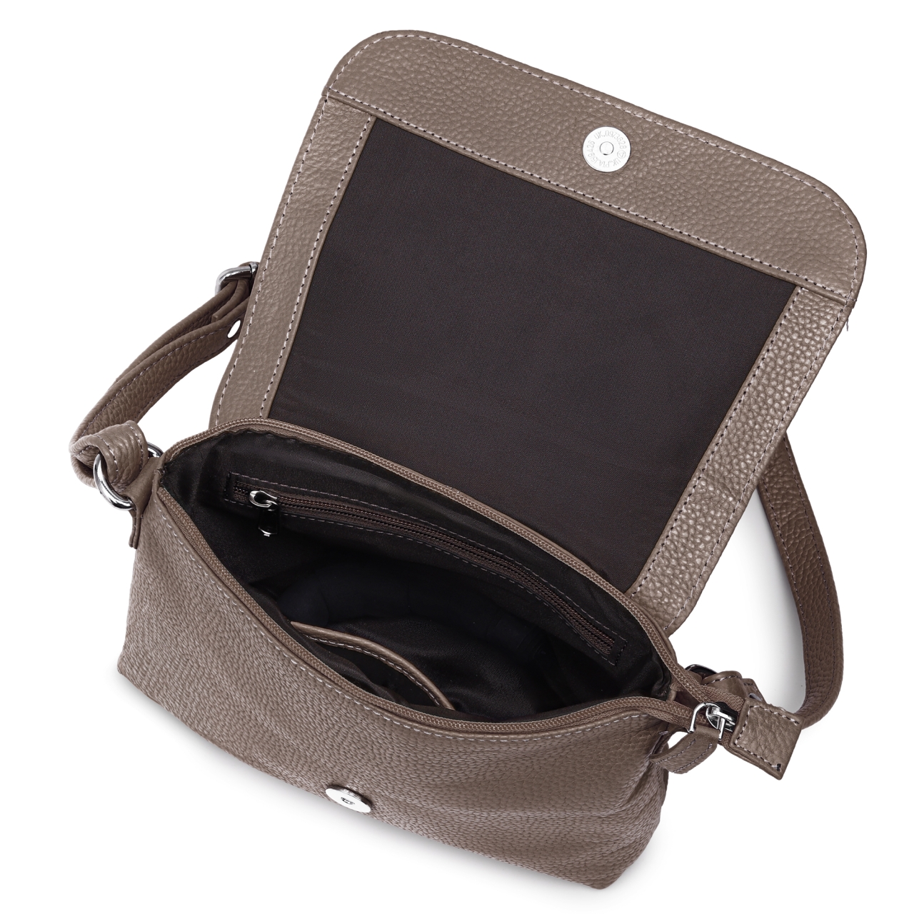 Geanta de dama, Mirabela GT3898, piele naturala, Dark Taupe - imagine 5