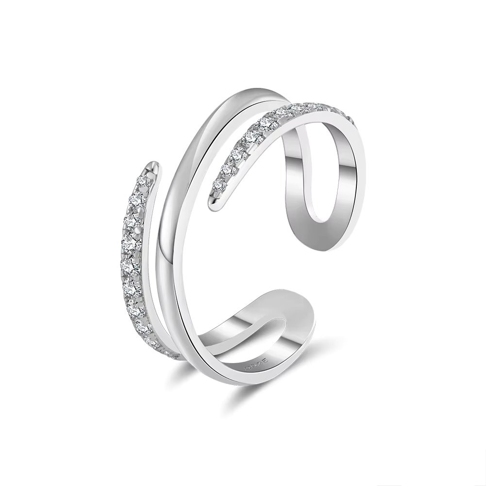 Inel reglabil argint 925, JW1741, model dubu, placat cu rodiu