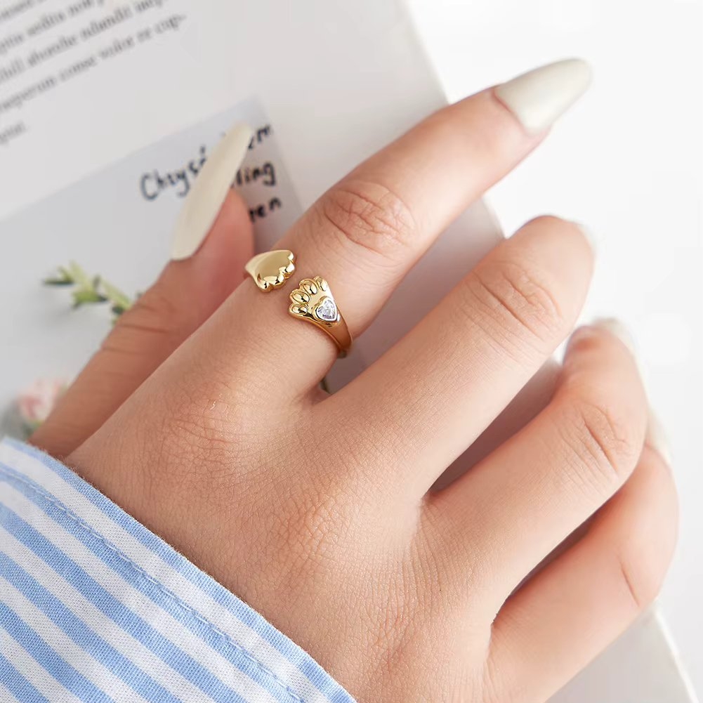 Inel reglabil argint 925, JW1758, model labuta, placat cu aur