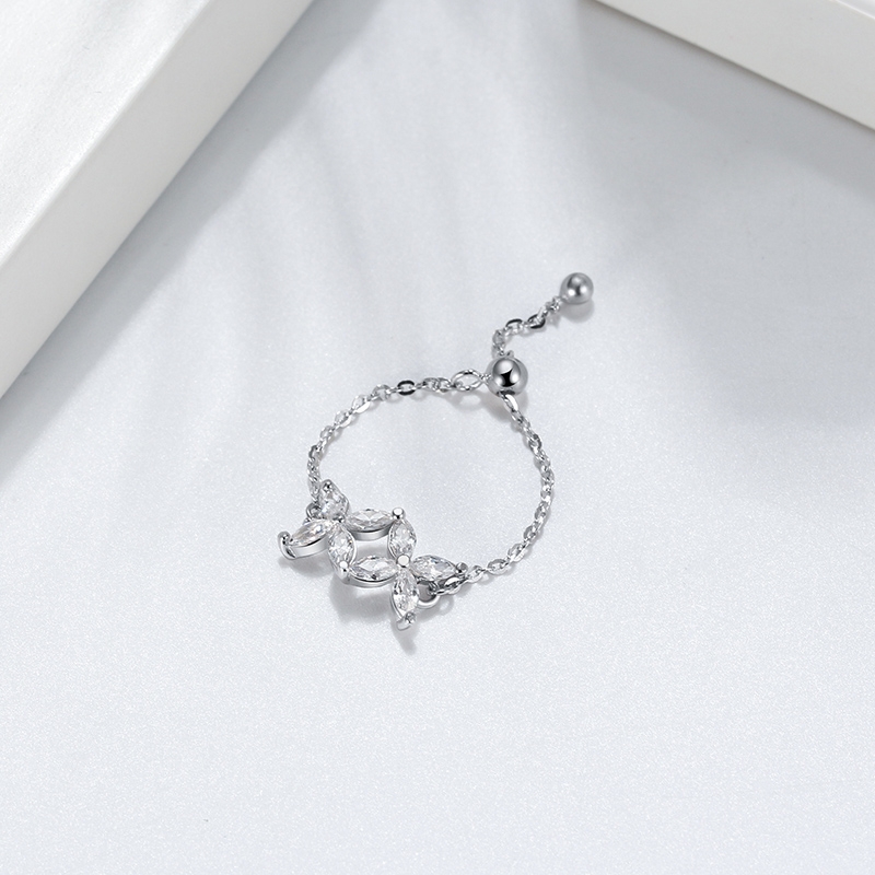 Inel reglabil argint 925, JW1804, model cu zirconiu, placat cu rodiu