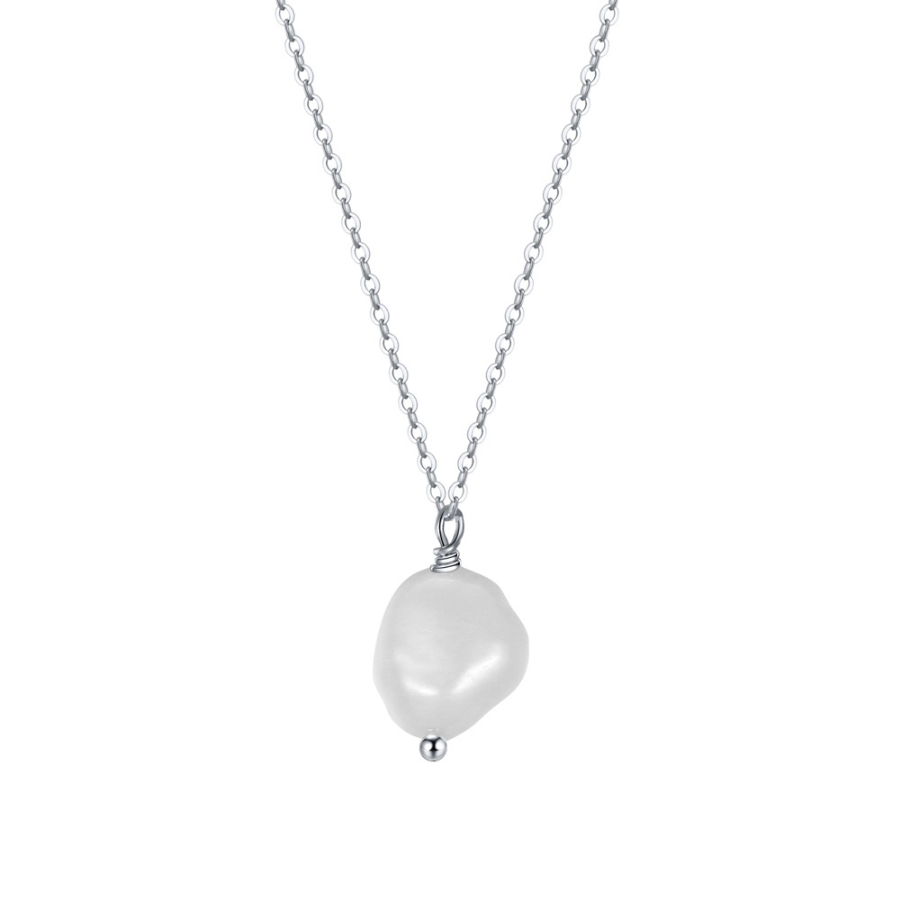 Lantisor argint 925, JW1536, model perla, placat cu rodiu