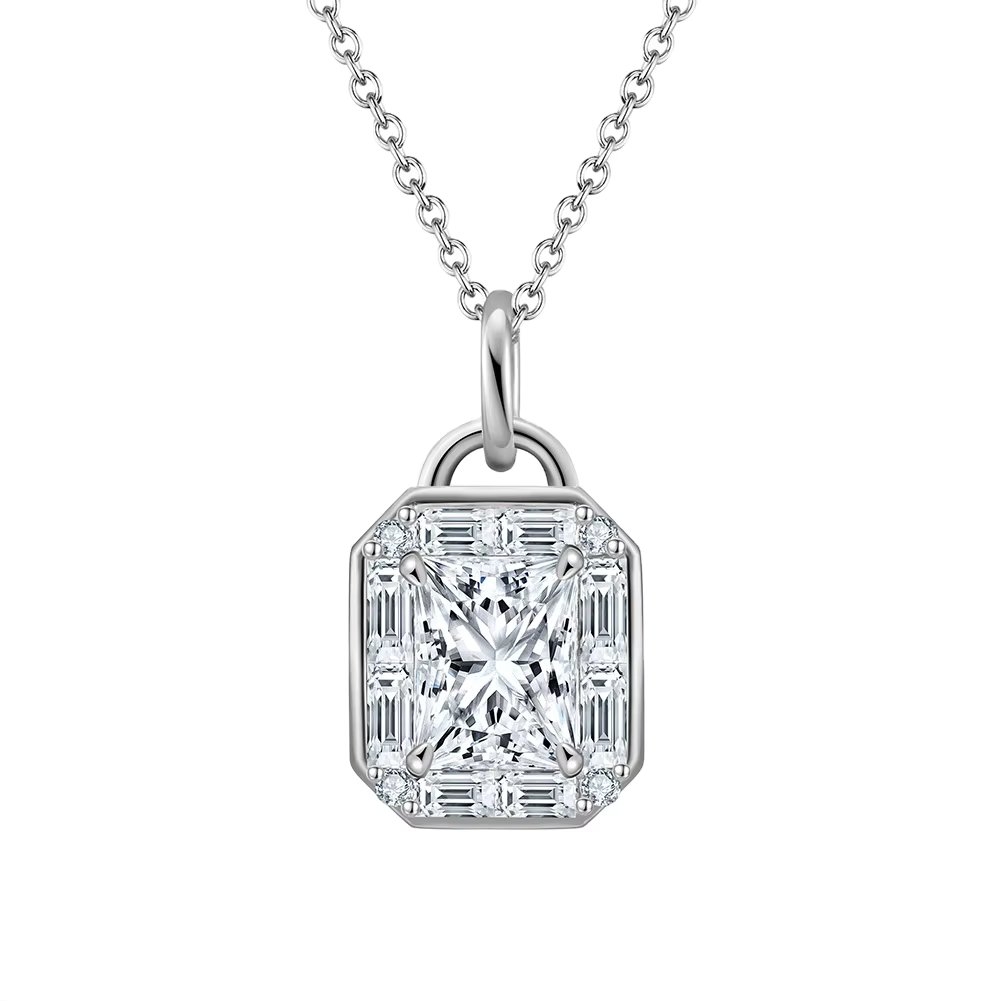 Lantisor argint 925, JW1769, model elegant cu zirconiu, placat cu rodiu