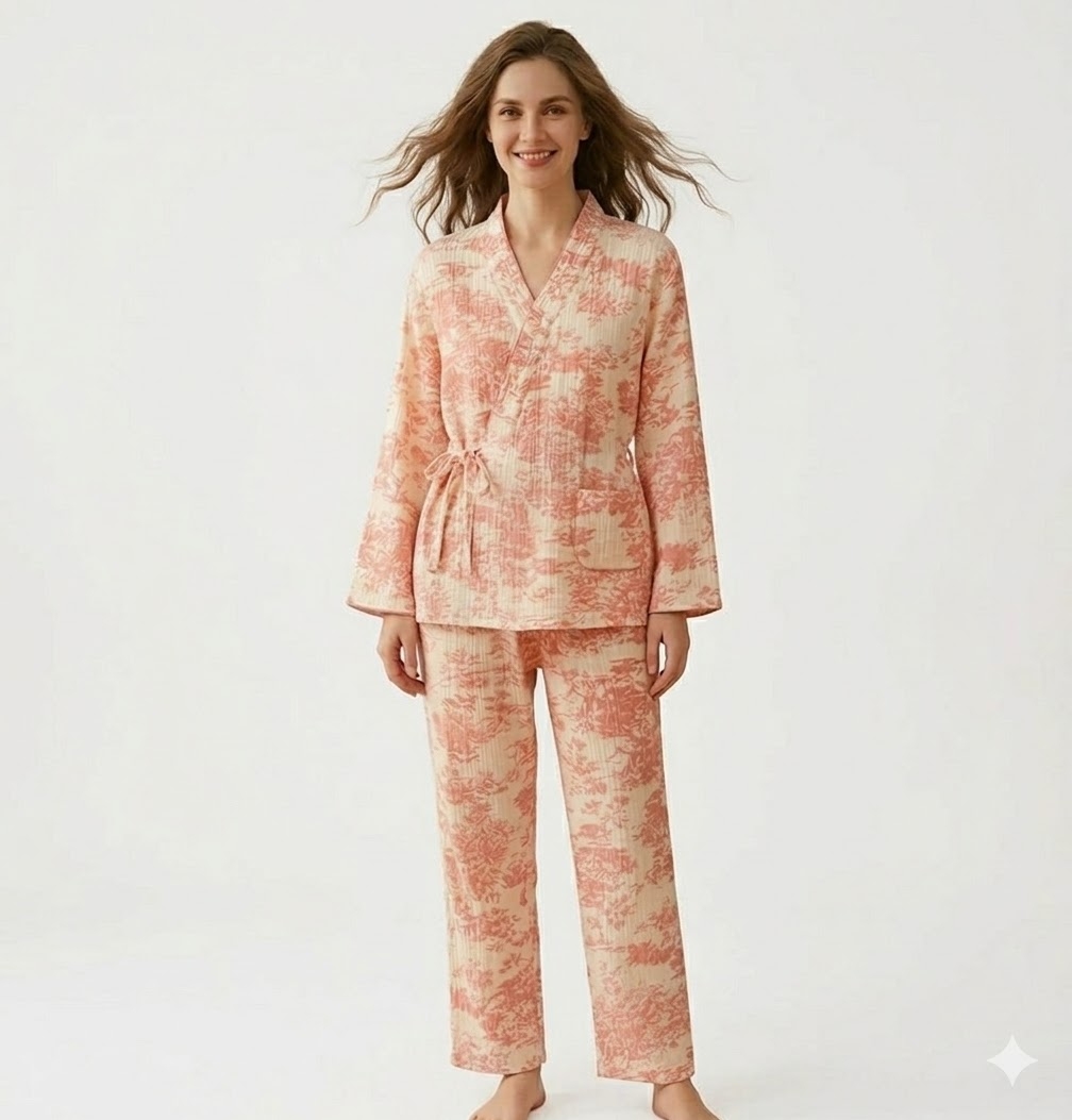 Pijama dama "Velvet Calm" din doua piese, PJ034, Roz