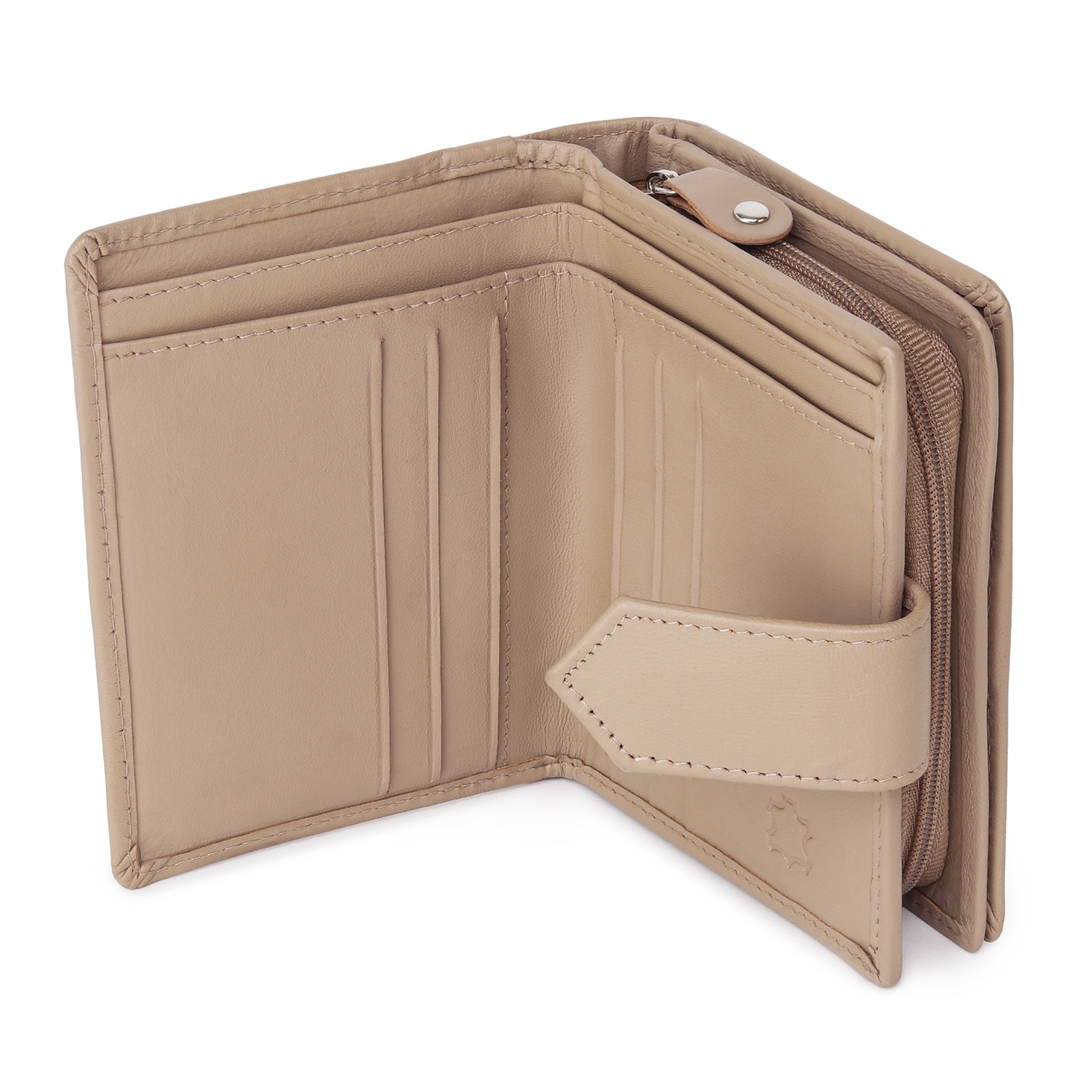 Portofel dama Marquise, Melusine PT1492, piele naturala, Crem - imagine 4