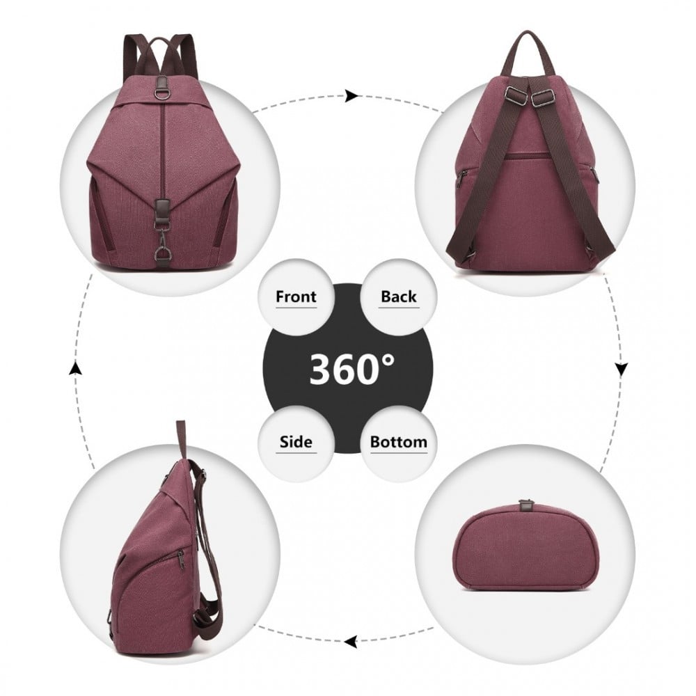 Rucsac dama Michela GT1764, material textil, Bordo - 2 | YEO