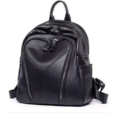 Rucsac dama, Varvara GT2071, piele naturala, Negru - 1 | YEO