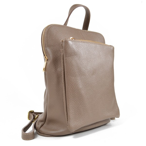 Rucsac dama Zamila GT1559, piele naturala, dark taupe