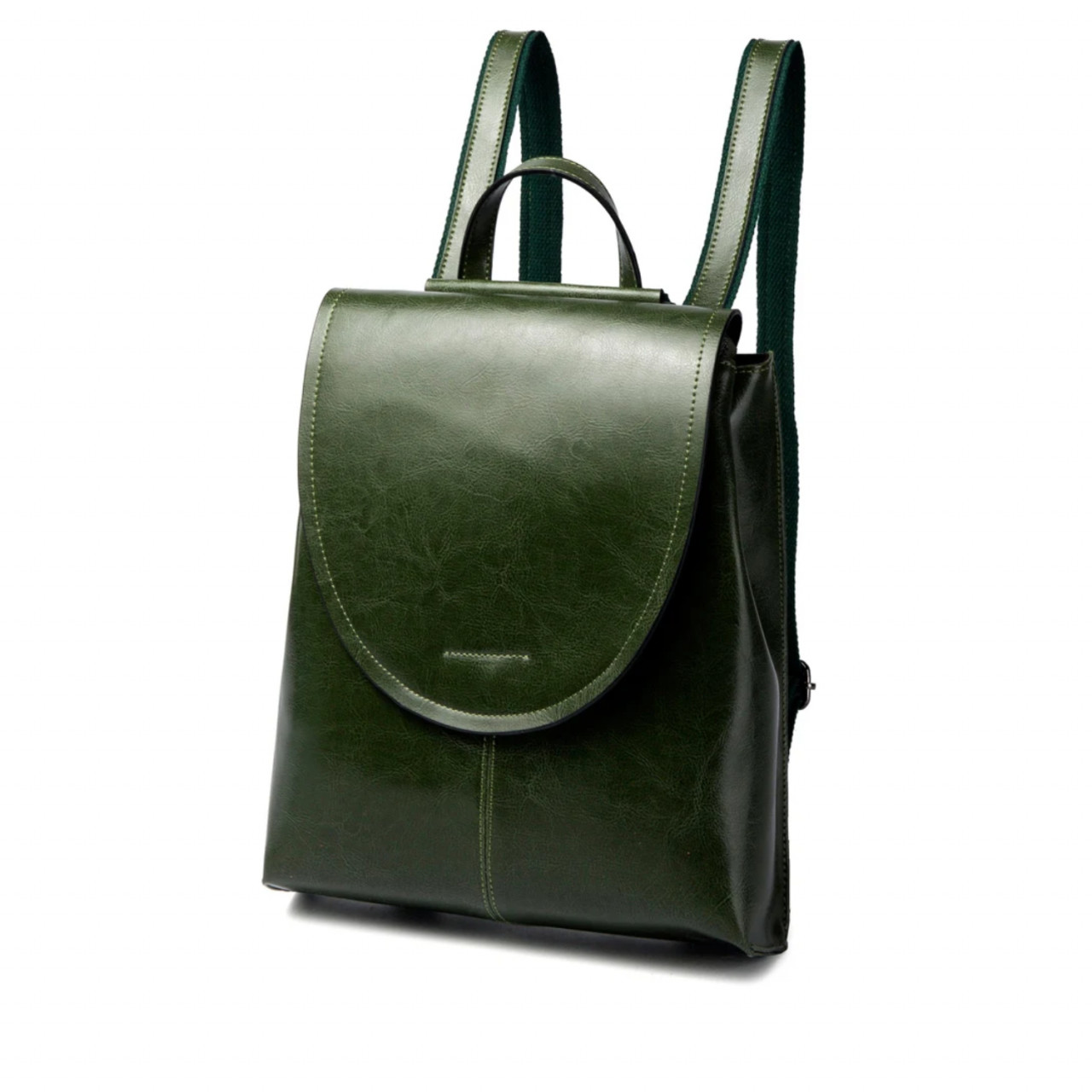 Rucsac de dama, Lyra GT2729, piele naturala, Verde