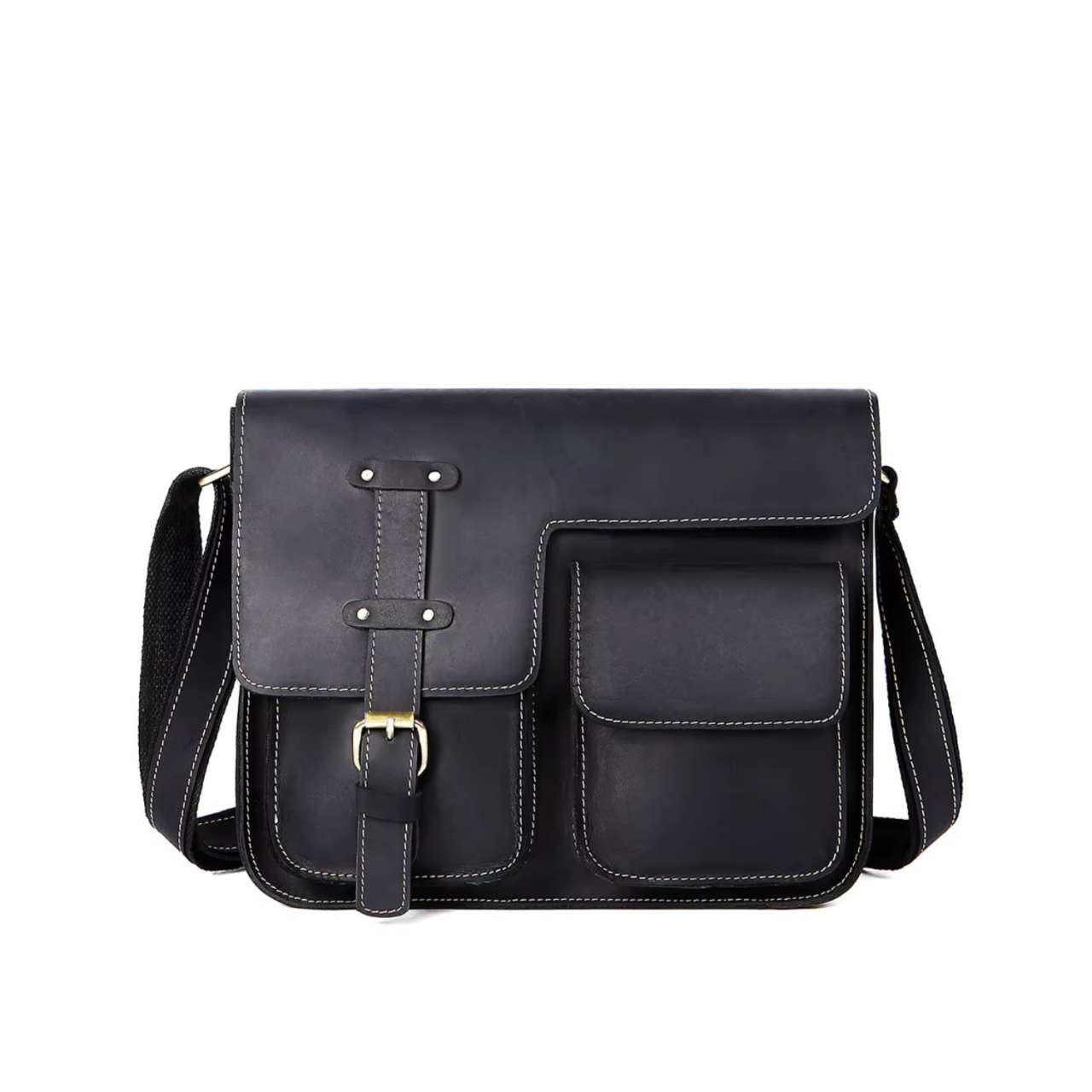 Servieta pentru barbati, Dastan GT3269, piele naturala, Negru