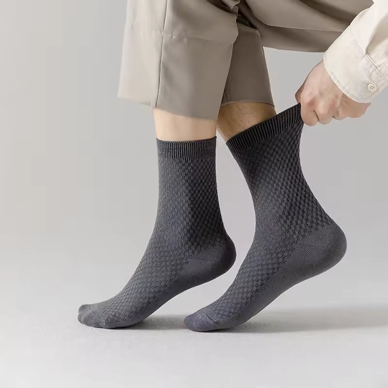 Set 10 perechi de sosete pentru barbati, SS006, Gri inchis, marime universala (39-42)
