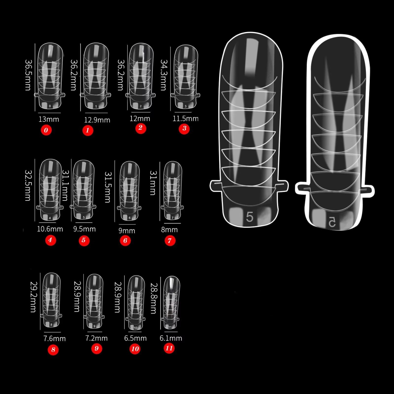 Tipsuri reutilizabile Marquise, TIPS06, Square, 120 buc