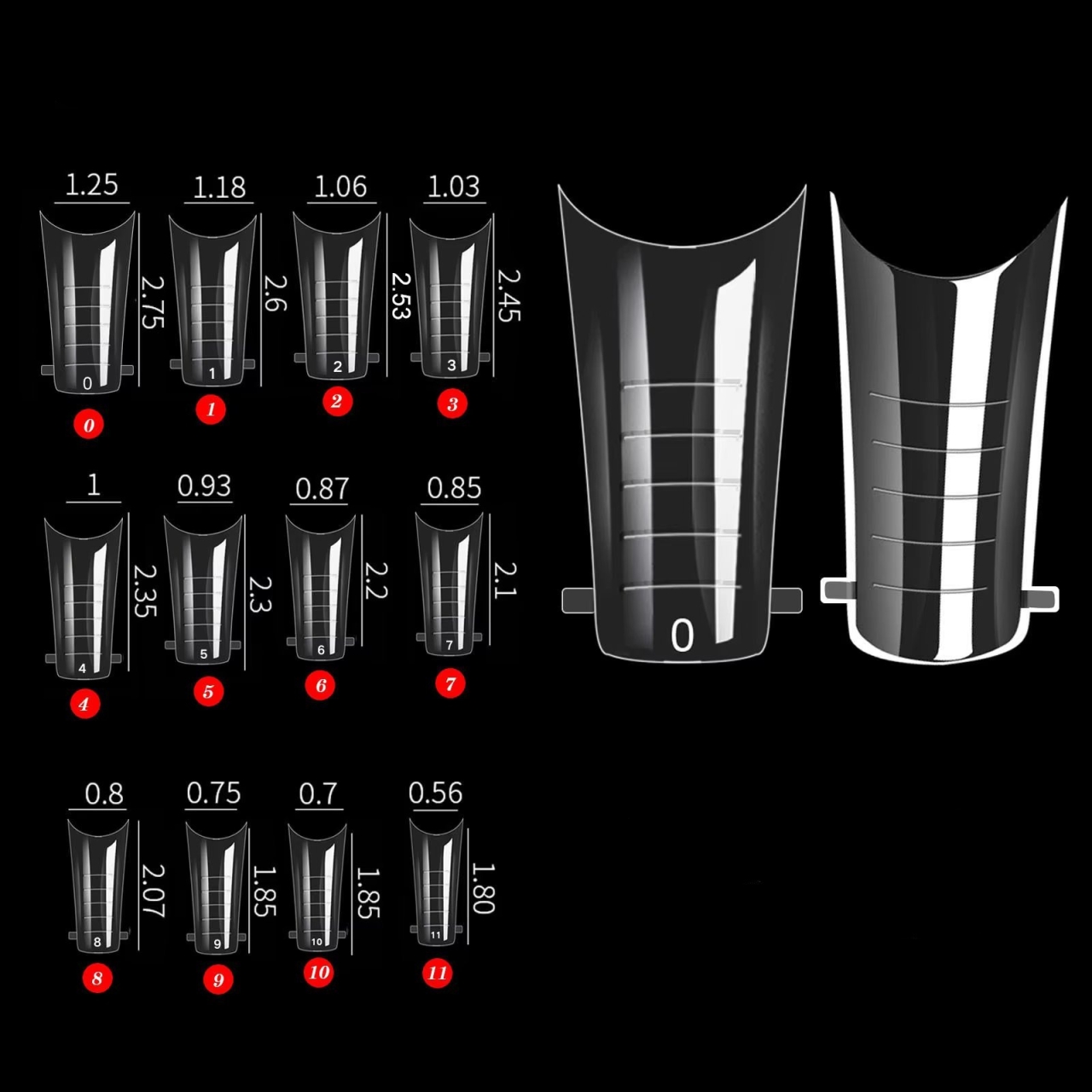 Tipsuri reutilizabile Marquise, TIPS10, Ballerina, 120 buc