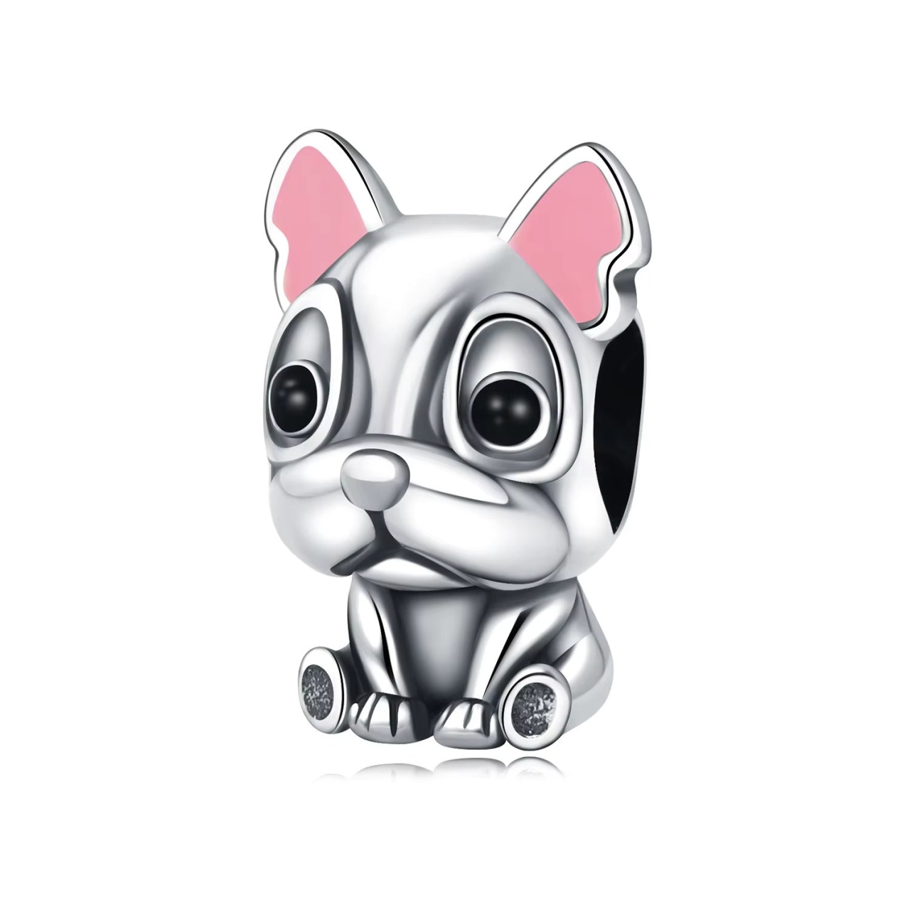 Charm/talisman argint 925, JW1652, model Bulldog, placat cu rodiu