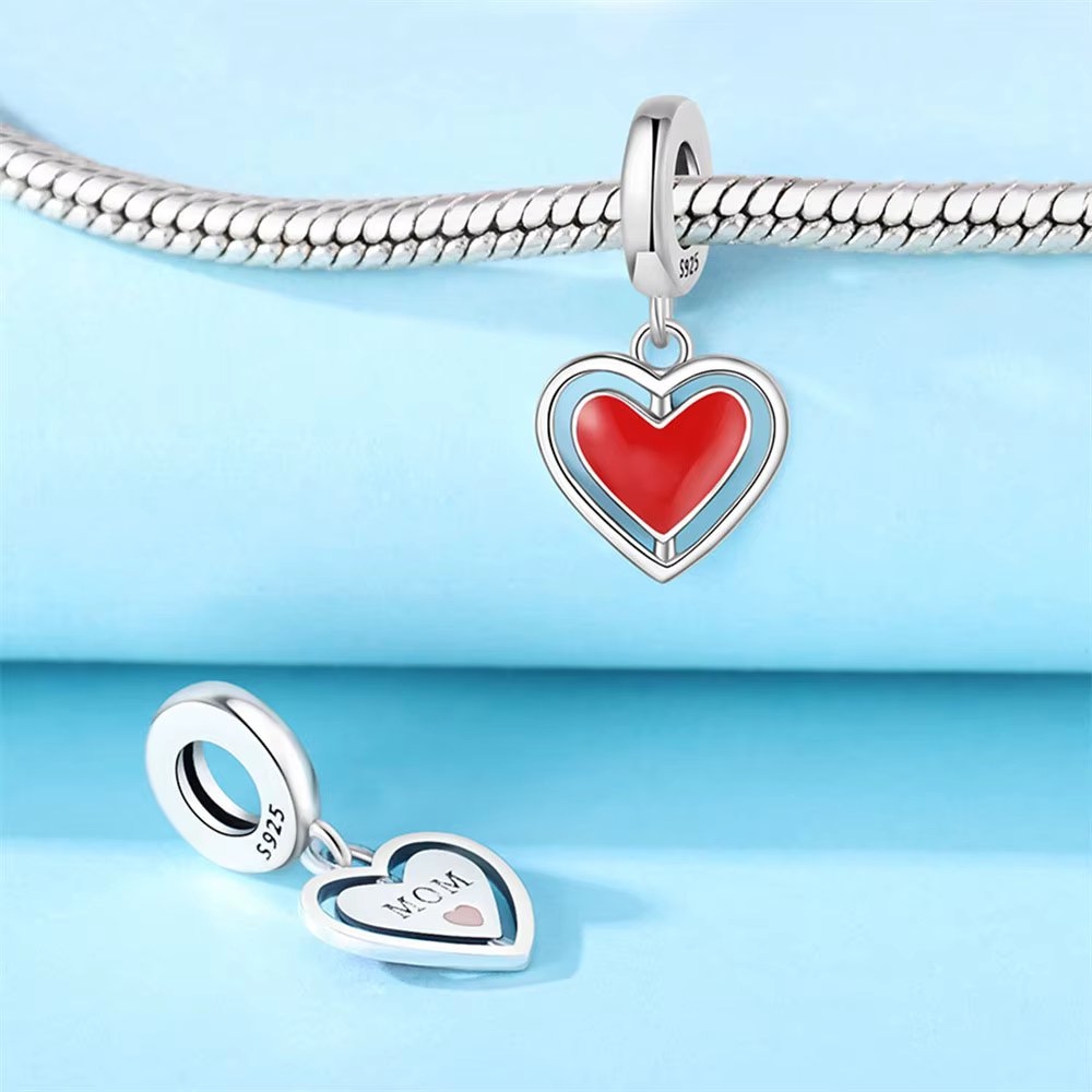 Charm/talisman argint 925, JW1661, model Mom, placat cu rodiu