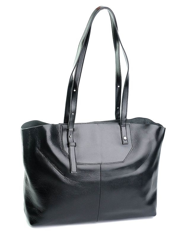 Geanta de dama, 7725, piele naturala, Neagra