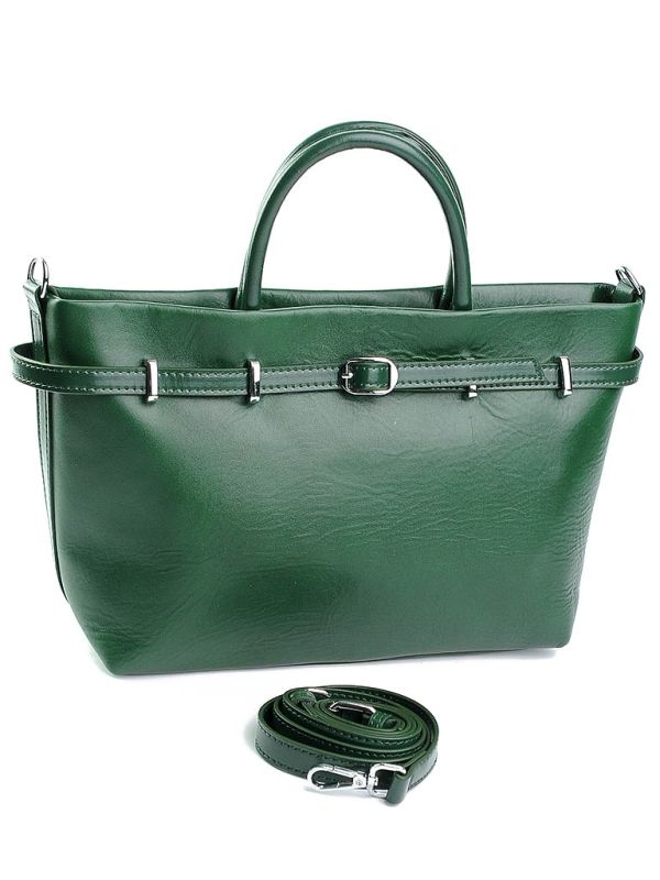 Geanta de dama, 7738, piele naturala, Verde