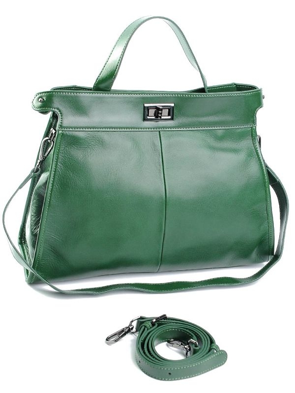 Geanta de dama, 9903, piele naturala, Verde