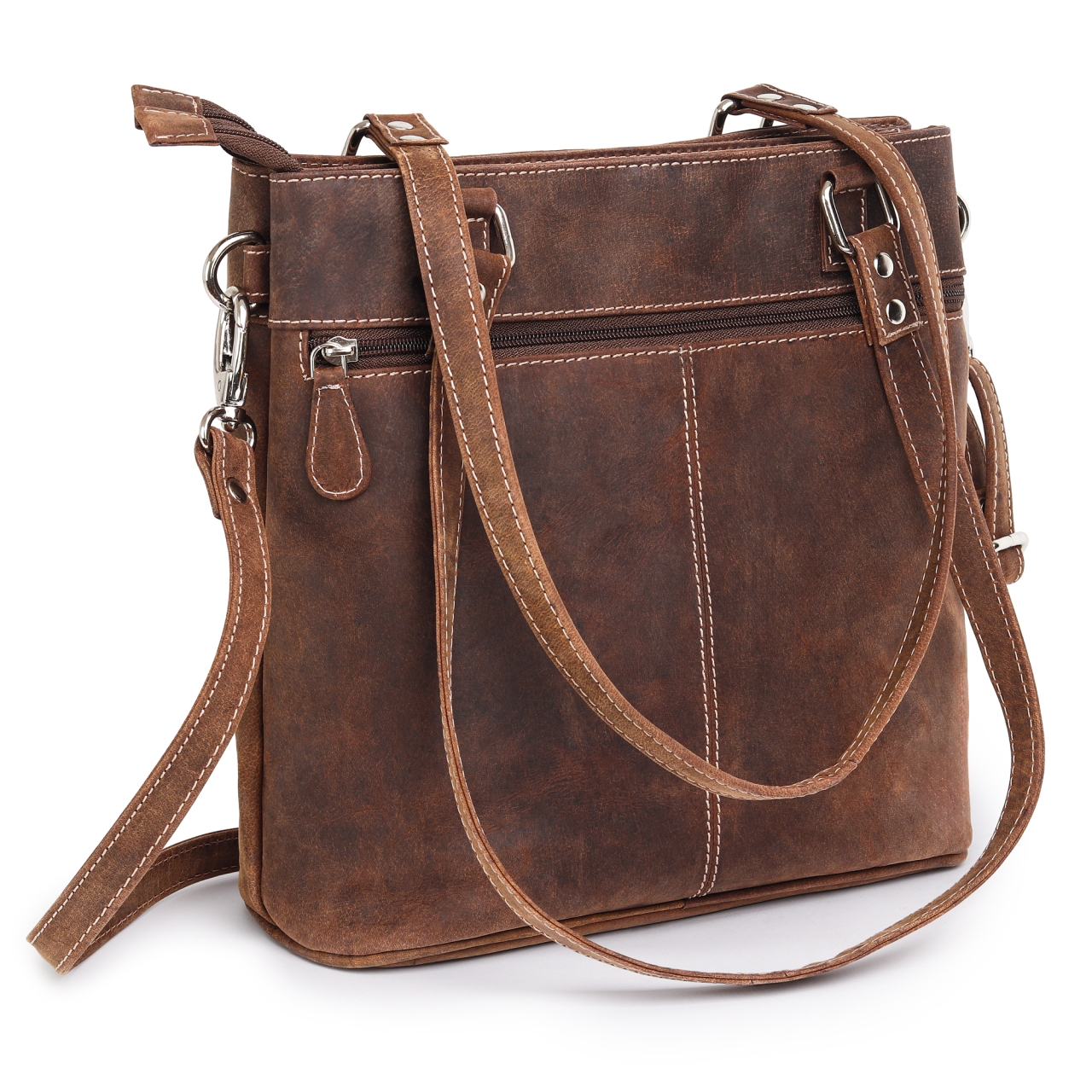 Geanta de dama, Anne GT3851, piele naturala, Maro inchis - imagine 4