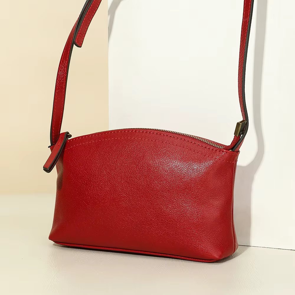 Geanta de dama, Katy GT3843, piele naturala, Rosu