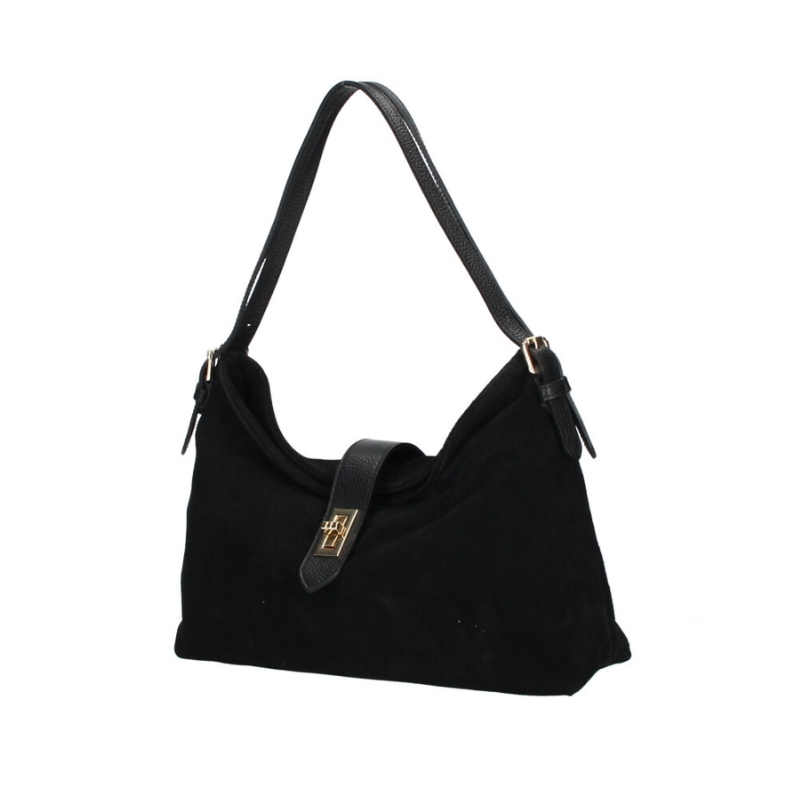 Geanta de dama, Mareta GT3849, piele intoarsa, Negru - imagine 3