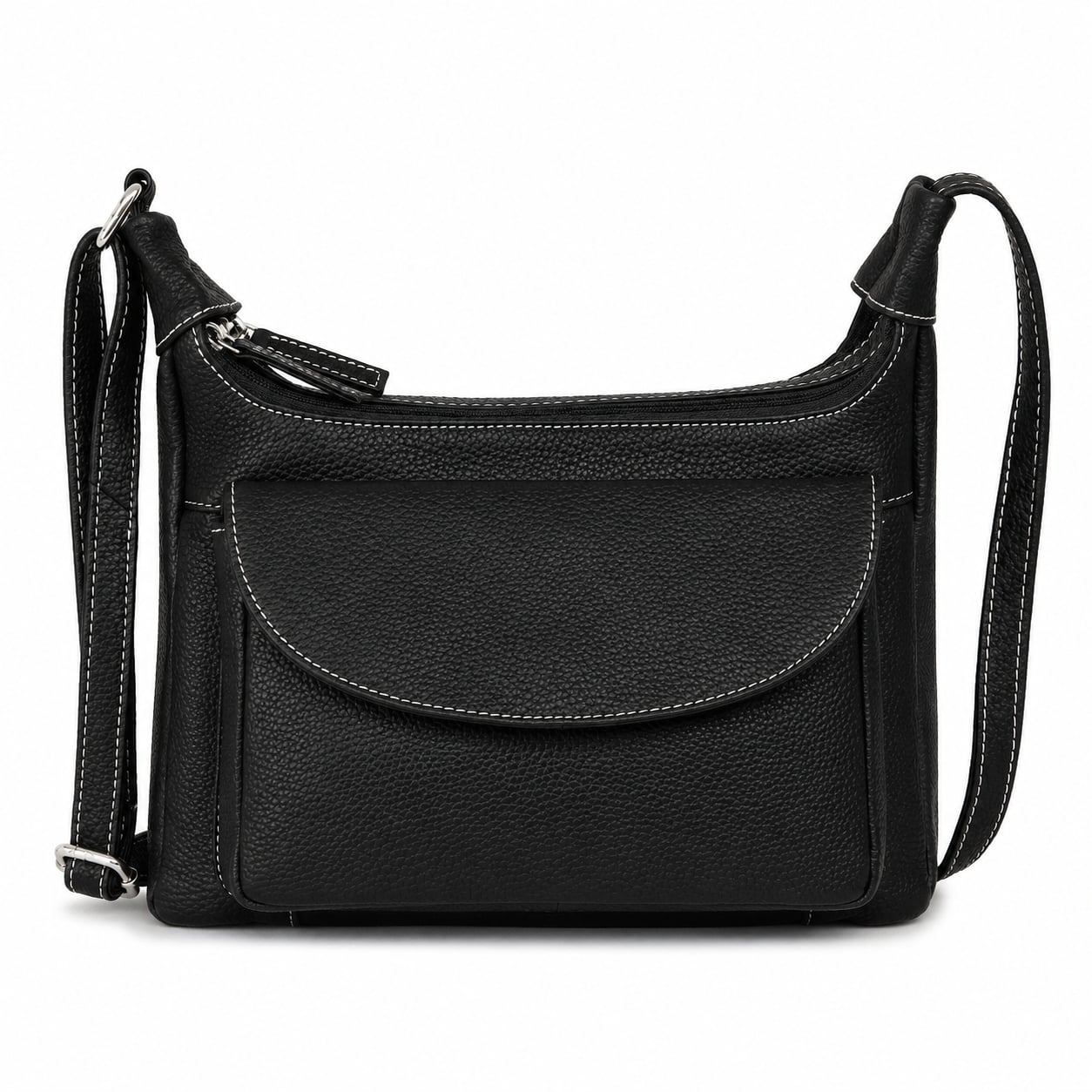 Geanta de dama, Titania GT3889, piele naturala, Negru
