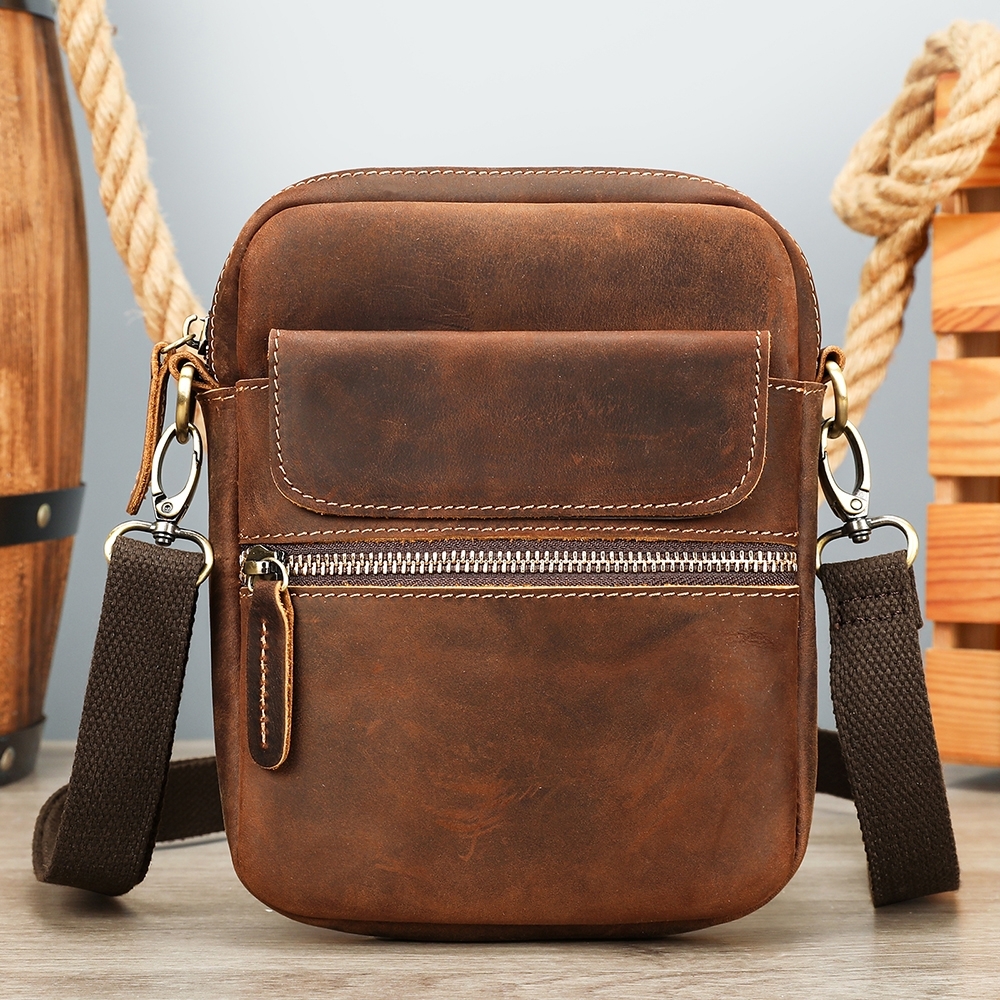 Geanta de umar pentru barbati, Davide GT3840, piele naturala, Maro