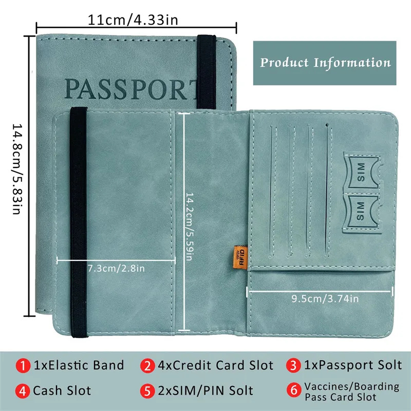 Husa pasaport unisex, Lorelei PT1308, Verde