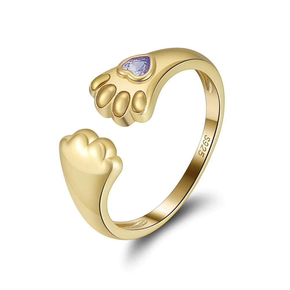 Inel reglabil argint 925, JW1758, model labuta, placat cu aur