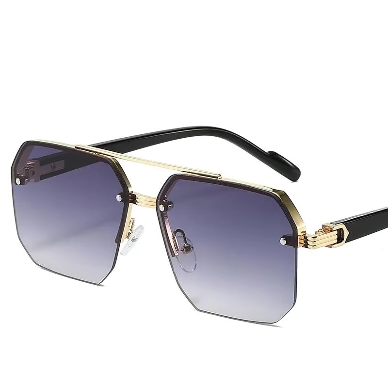 Ochelari de soare unisex, SG188, Gri/Auriu