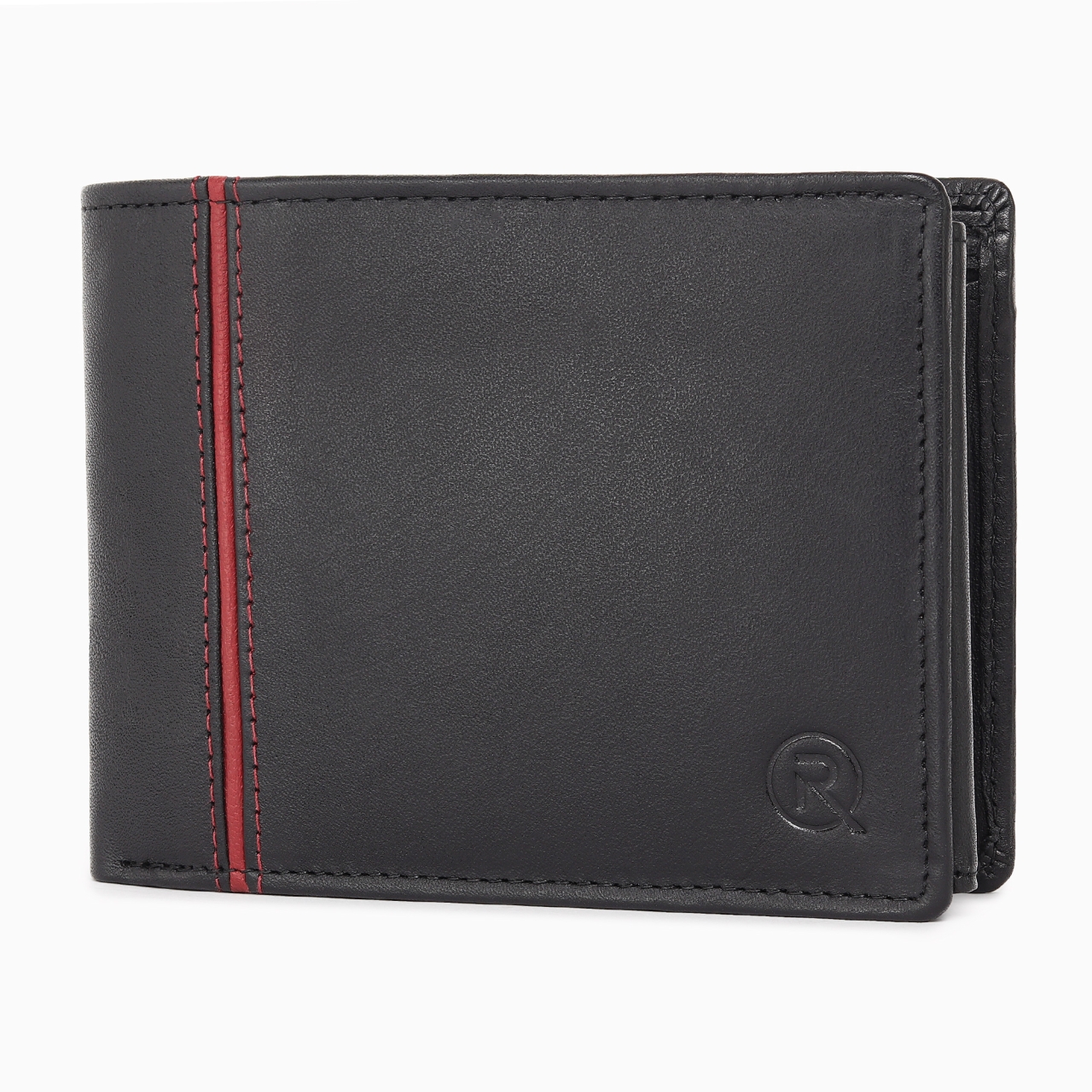 Portofel barbati Ronno, Traian PT1447, piele naturala, Negru / Rosu